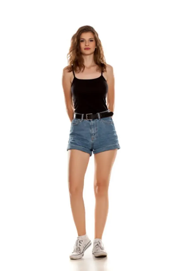 Short Denim Taille Haute